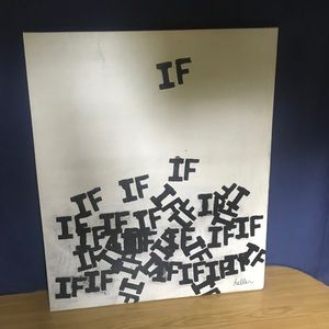 Large Canvas 'IF' Wall Painting Decor: 40" by 48"